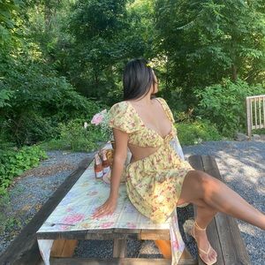 Flower cut out dress